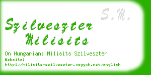 szilveszter milisits business card